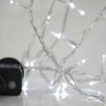 240 Χριστουγεννιάτικα λαμπάκια Led ψυχρό λευκό 11.95μ σε σειρά με διαφανές καλώδιο και προγράμματα Eurolamp