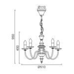 ΚΡΕΜΑΣΤΟ Φ/Σ 5ΧΕ14 ΜΕΤΑΛΛΙΚΟ ΠΑΤΙΝΑ ΠΡΑΣΙΝΟ Φ51ΧΗ95CM ACCRA - Image 3