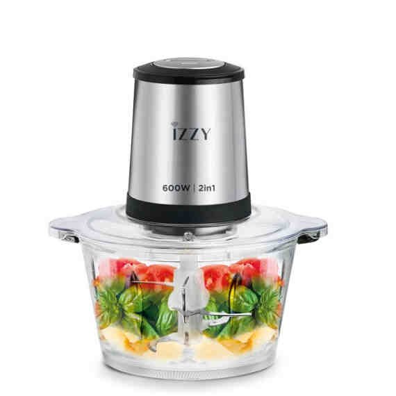 izzy-iz6904-multi-600w-2-σε-1-224106 Μίξερ Τσόπερ IZZY IZ-6904 με γυαλινο μπώλ και δώρο μπώλ inox 1,8lt - Image 1
