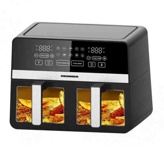 heinner-hafk10db24bk-αεροσ-95lit-2400w-με-διπλο-αποσπωμενο-καδο Φουρνάκι αέρος HEINNER HAF-K10DB24BK - Image 1
