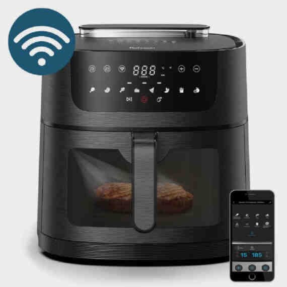 rohnson-r2858-αεροσ-με-αποσπωμενο-καδο-8lt-με-wifi-μαυρη-με-ψεκασμο-νερου Φουρνάκι αέρος ROHNSON R-2858 με wifi - Image 1