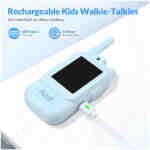 Παιδικά walkie talkie JK200 με οθόνη & κάμερα, 3+ ετών, επαναφορτιζόμενα, μπλε, 2τμχ - Image 5