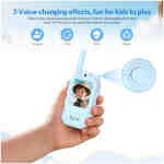 Παιδικά walkie talkie JK200 με οθόνη & κάμερα, 3+ ετών, επαναφορτιζόμενα, μπλε, 2τμχ - Image 4