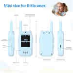 Παιδικά walkie talkie JK200 με οθόνη & κάμερα, 3+ ετών, επαναφορτιζόμενα, μπλε, 2τμχ - Image 3