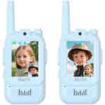 Παιδικά walkie talkie JK200 με οθόνη & κάμερα, 3+ ετών, επαναφορτιζόμενα, μπλε, 2τμχ