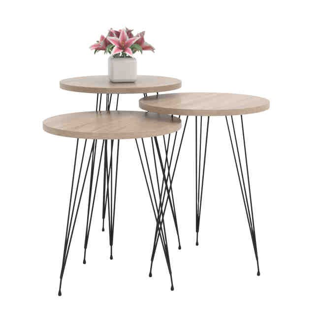 set-boithtrapezakia-fb91817303-melamini- Σετ βοηθητικά τραπεζάκια NISSA sonama-μαύρο - Image 1