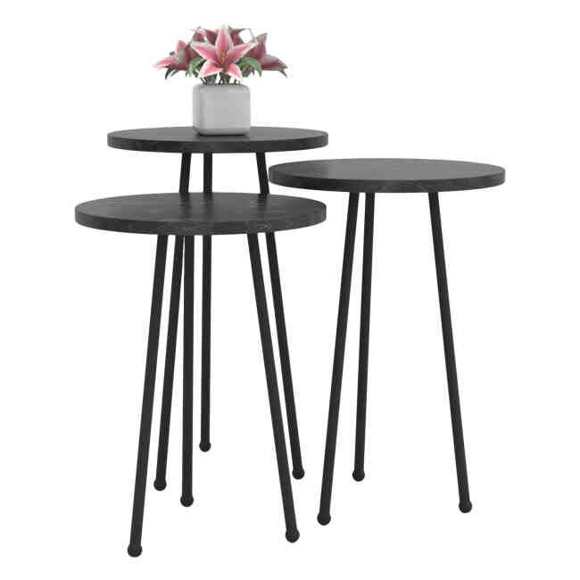 set-boithtrapezakia-fb91817402-melamini- Σετ βοηθητικά τραπεζάκια KISSA μαύρο - Image 1