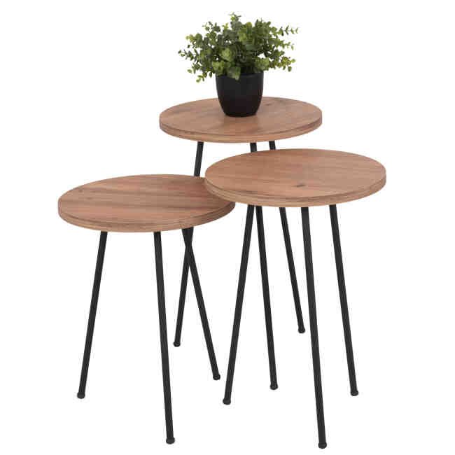 set-boithtrapezakia-fb91817404-melamini- Σετ βοηθητικά τραπεζάκια KISSA φυσικό-μαύρο - Image 1